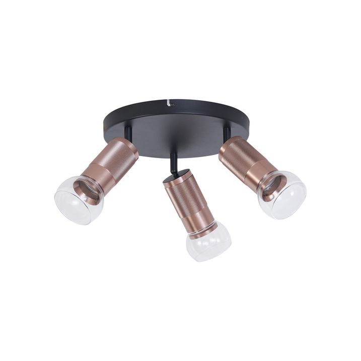 Round Ceiling Spotlight Dark Bronze Round 3-Light Adjustable - Veerle