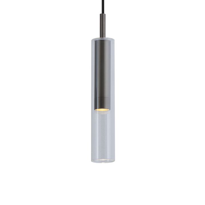 Nowoczesny reflektor w kolorze metalu z przezroczystym szkłem do systemu szynowego 1-fazowego - Slimline Loyce