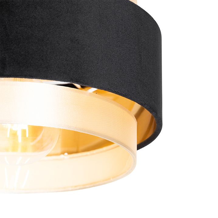 Moderne taklampe sort med gull - Elif