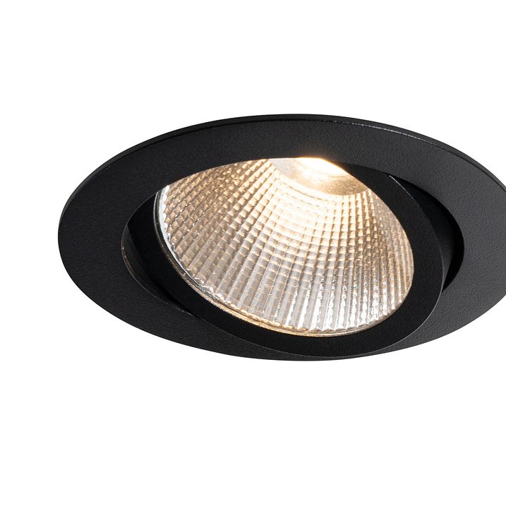 Zapustené bodové svietidlo čierne 9,5 cm vrátane LED 1015 lm stmievateľné IP23 - Gaius