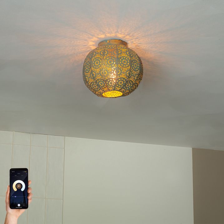 Pametna stropna svjetiljka zlatna sa zelenom 28,5 cm uklj. WiFi A60 - Baloo