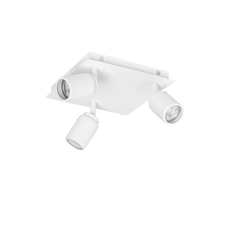 Pametna kupatilska svetiljka bela kvadratna sa 3 svetla IP44 uklj. 3 Wifi GU10 50mm - Ducha
