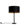 Stolová lampa čierna s oválnym zamatovým tienidlom čiernym 35 cm - Simplo