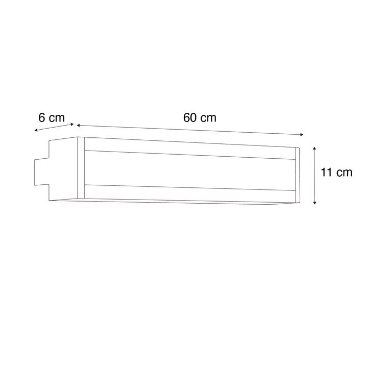 Moderna stenska svetilka črna CCT 60cm vklj. LED IP54 - Vanya