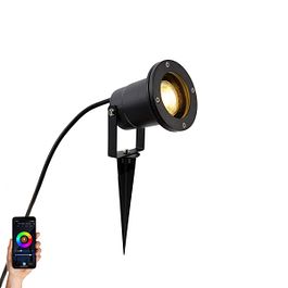 Moderner Smart-Strahler schwarz mit Kabel und Stecker 200cm inkl. WiFi GU10 IP65 - Basic