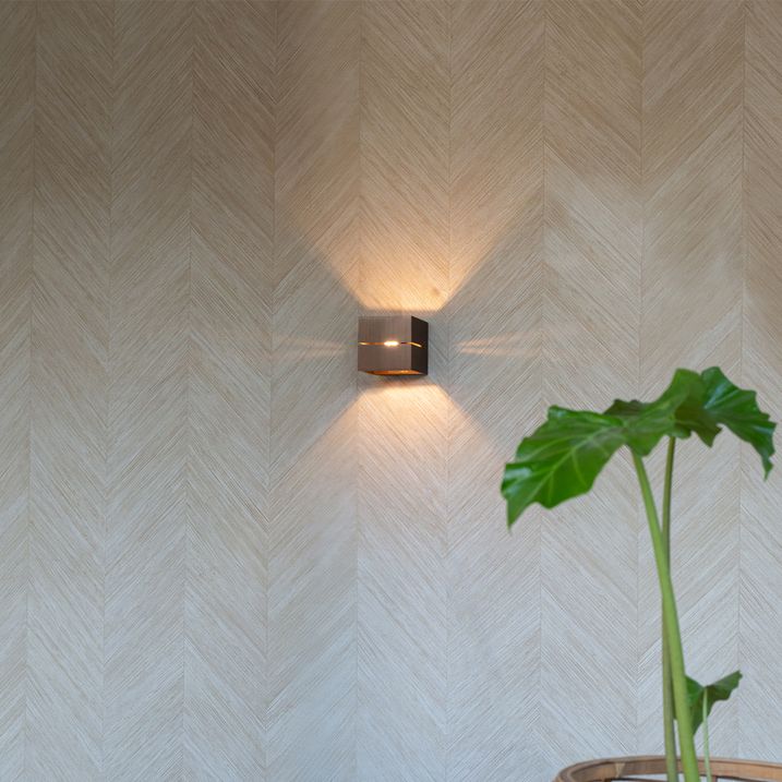 Applique murale moderne bronze foncé - Transfer Groove