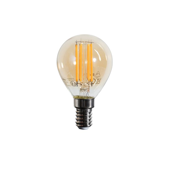 Set de 5 becuri LED E14 G45 Aurii 2W 180 lm 2100K