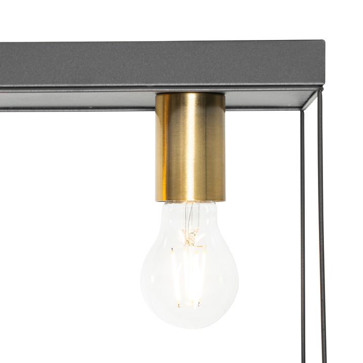 Minimalist Ceiling Light Black with Gold 2-Light - Kodi