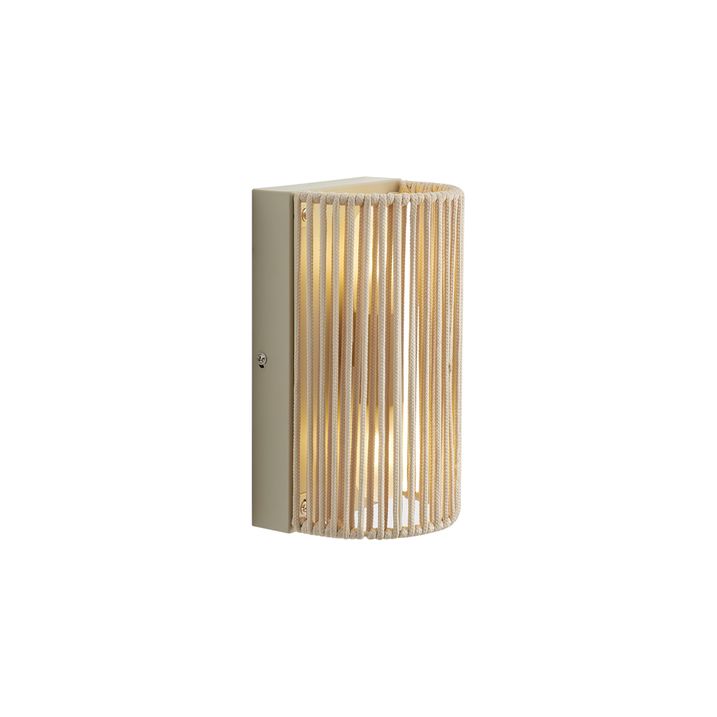 Applique murale Japandi beige avec corde IP44 - Jayla