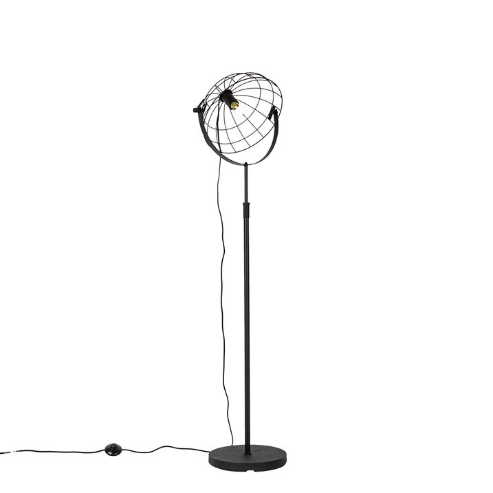 Industriell golvlampa svart 35 cm justerbar - Hanze