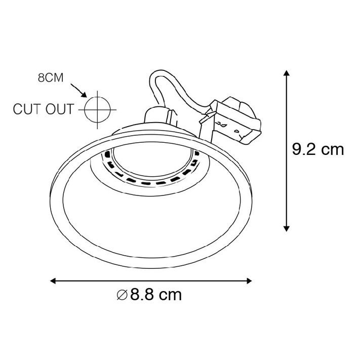 Set di 3 faretti da incasso moderni bianchi - Dept