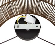 Plafondlamp-zwart-met-bruine-papieren-kap-50/50/30---Combi