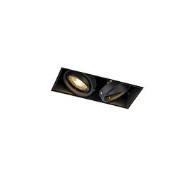 Inbouwspot zwart GU10 draai- en kantelbaar trimless 2-lichts - Oneon