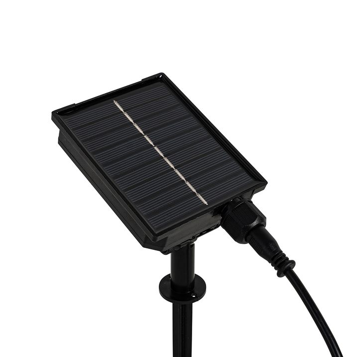 Set od 2 crna spoljna svetla sa šiljkom 50cm uključujući punjivu LED i solarnu IP65 - Adalind