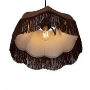 Lampă-suspendată-neagră-cu-abajur-maro-și-interior-alb-31,5-cm-3-lumini---Cava
