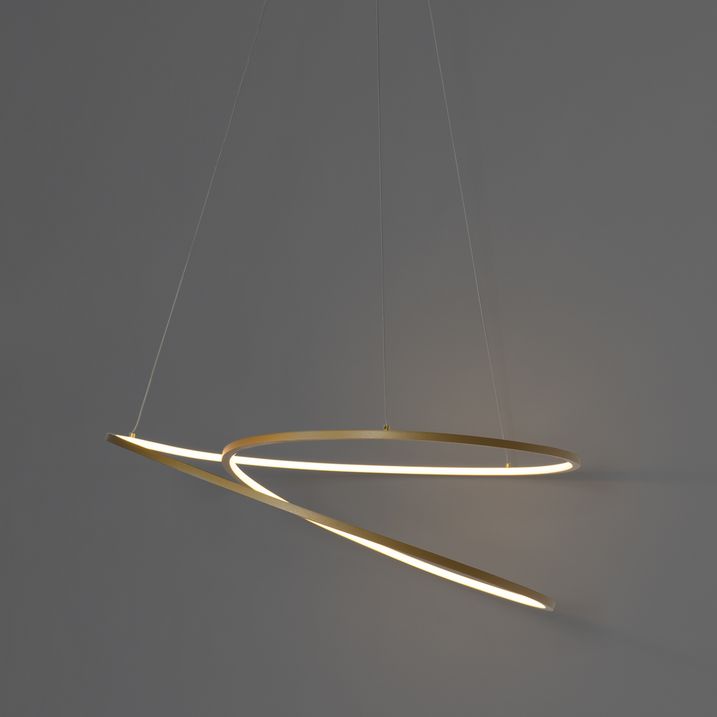 Designové závěsné svítidlo zlaté 72 cm vč. LED 3-stupňové stmívatelné - Rowan