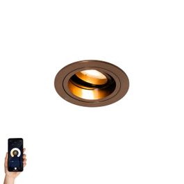 Chytré zapuštěné bodové svítidlo tmavě bronzové kulaté naklápěcí a otočné včetně Wifi GU10 50mm - Chuck