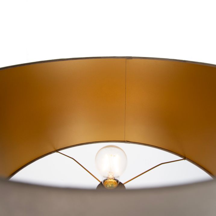 Japandi-lattiavalaisin beige taupenvärisellä varjostimella ja kultaisella sisäpinnalla 50 cm - Simplo