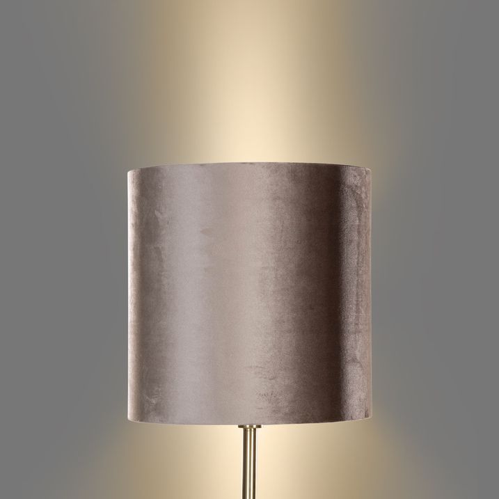 Grīdas lampa misiņa krāsā ar samta abažūru smilškrāsā 50cm - Simplo