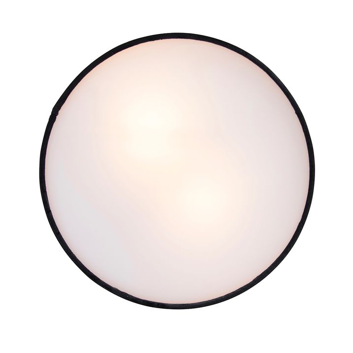 Moderne plafondlamp zwart 30 cm met gouden binnenkant - Drum