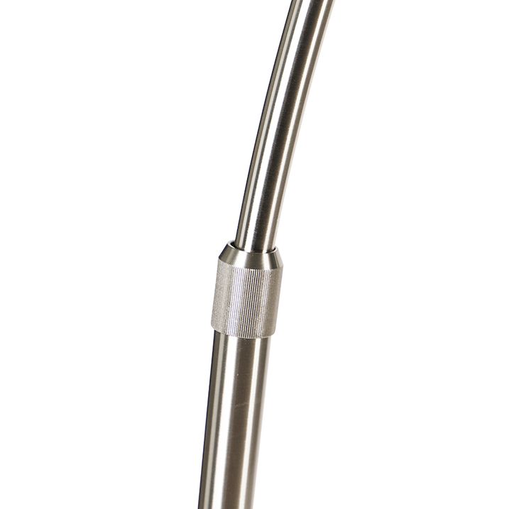 Stojací lampa s obloukem z oceli s bílým mramorovým podstavcem s ocelovým stínítkem - Arc XXL