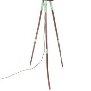 Vintage-golvlampa-på-bambu-stativ-grön-med-koppar---Barrel