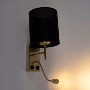 Applique-Art-Déco-nera-con-paralume-in-cotone-nero---Stacca
