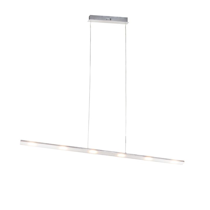 Design hanglamp staal met touch-dimmer incl. LED - Platina