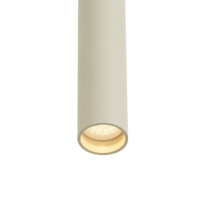 Modernes Schienensystem mit 3 Pendelleuchten Beige und Weiß 1-phasig - Slimline Keno