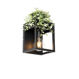Lampada da parete intelligente nera con mensola incl. Wifi G95 - Cage Rack