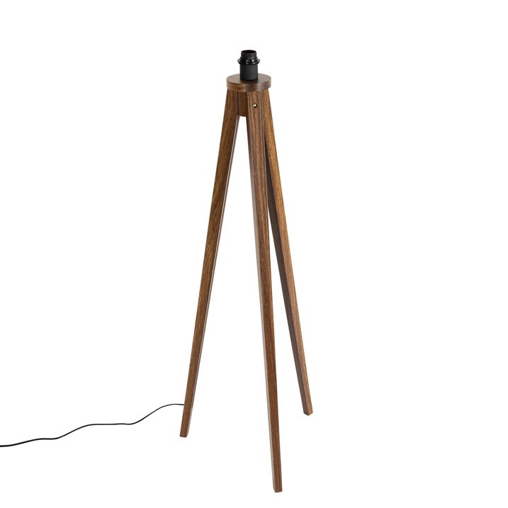 Rustikálna stojaca lampa trojnožka orechové drevo - Tripod Classic