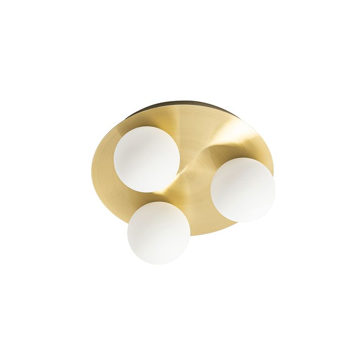 Moderne badkamer plafondlamp messing 3-lichts - Cederic