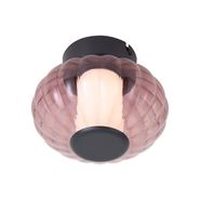 Design-Ceiling-Lamp-Black-18cm-with-Purple-Glass-Incl.-LED-3-Step-Dimmable---Margherite