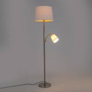 Gudra-stāvlampa-tērauds-ar-baltu-abažūru,-ieskaitot-Wifi-A60-un-E14---Retro