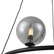 Viseća-lampa-crna-sa-dimljenim-i-ćilibarskim-staklom-okrugla-8-svetla---Monaco