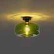 Retro-plafondlamp-zwart-met-groen-glas---Bizle