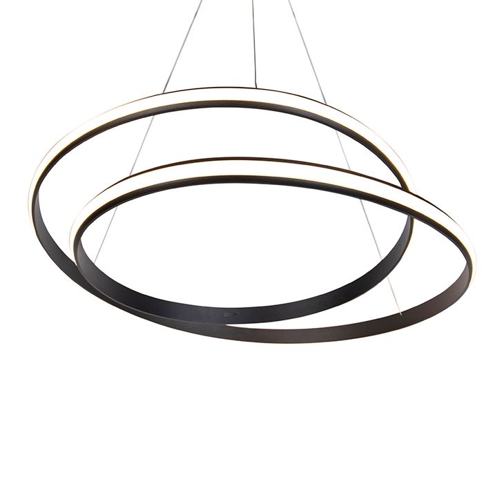 Modern függőlámpa fekete 74 cm LED-del - Rowan