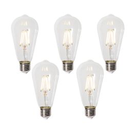 Set od 5 E27 prigušivih LED sijalica ST64 providne 5W 600 lm 2700K