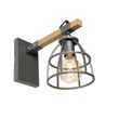 Industrielle-Wandleuchte-dunkelgrau-mit-Holz-verstellbar---Arthur
