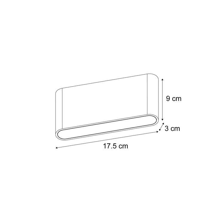 Skandinavische Aussenwandleuchte Holzprint 17,5 cm inkl. LED IP65 - Batt