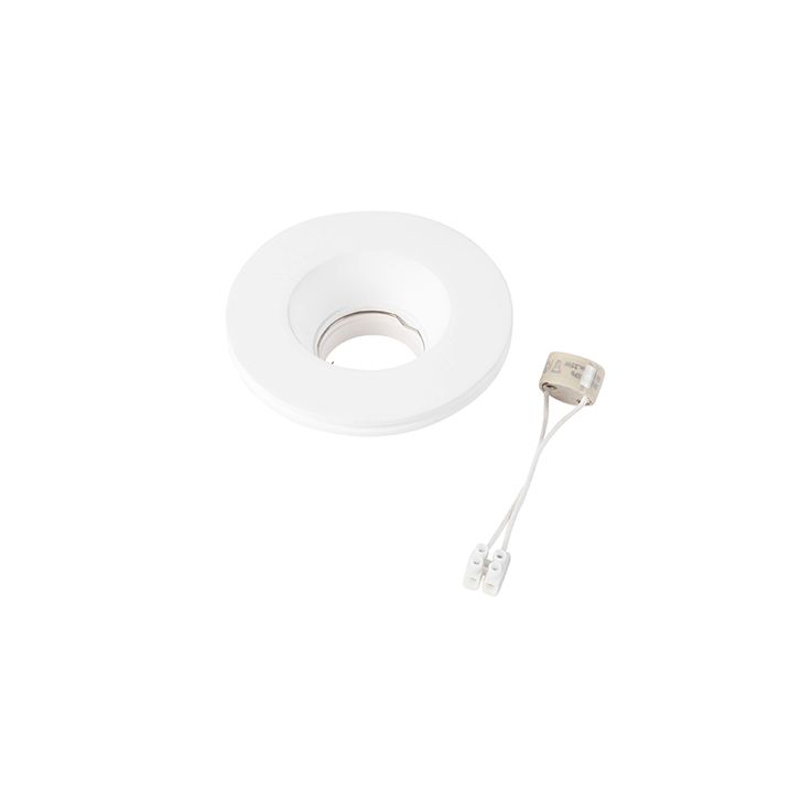 Set of 6 Recessed Spotlights White 13 cm Round - Gypsy Stucco
