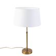 Stolná-lampa-bronzová-s-tienidlom-z-ľanu-biela-35-cm---Parte