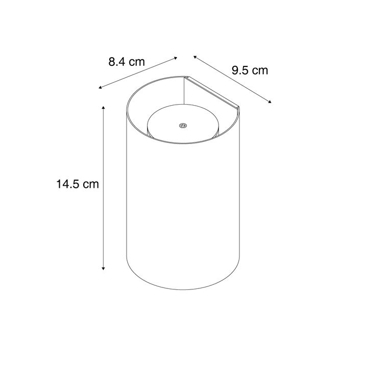 Moderne vegglampe taupe inkl. LED 3-trinns dimbar og oppladbar - Sabbir