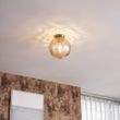 Design-Deckenleuchte-Messing-mit-Amber-verlaufenem-Glas---Pillon
