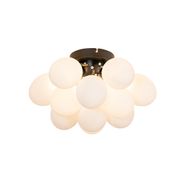 Plafonska-lampa-Art-Deco-crna-sa-opalskim-staklom-3-svetla---Uvas