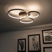 Plafoniera-moderna-in-acciaio-con-LED-e-dimmer---Rondas