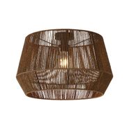 Plafondlamp-zwart-met-bruine-papieren-kap-50/50/30---Combi