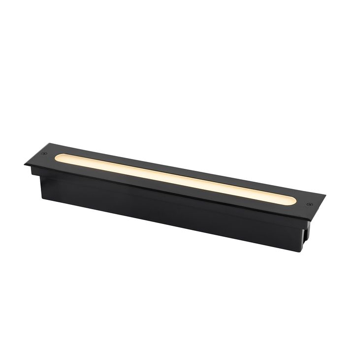 Ensemble de 2 spots de sol modernes noirs 50 cm LED incluse IP65 - Eline