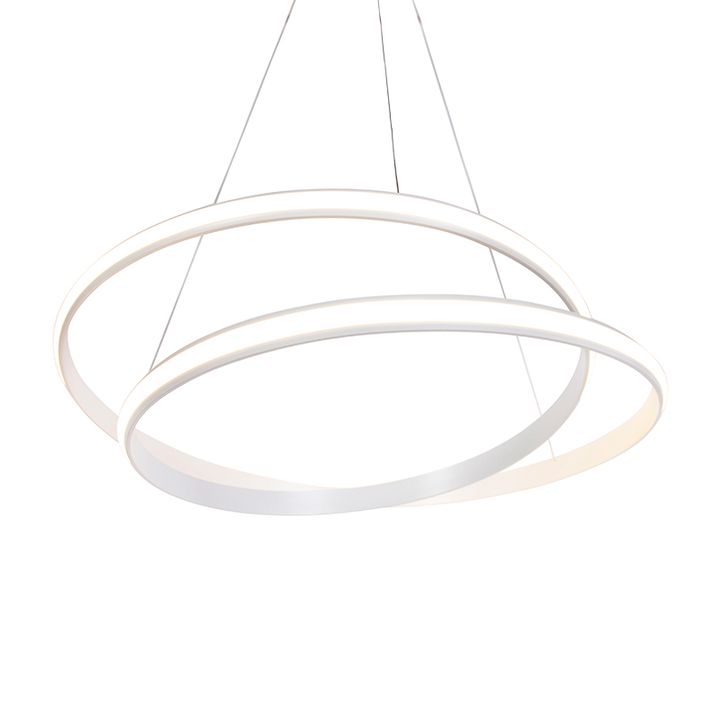 Moderní závěsné svítidlo bílé 74 cm vč. LED s stmívačem - Rowan