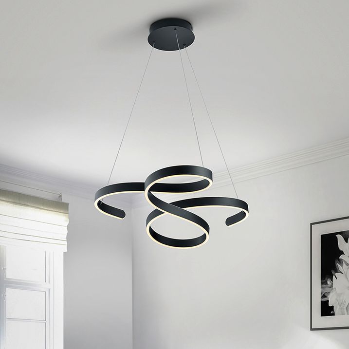 Designová závěsná lampa šedá včetně LED 3stupňové stmívatelné - Frank